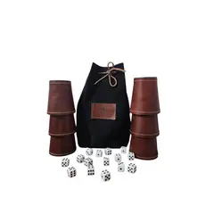 GENERICO - Set De 6 Cachos De Cuero Nogal - Juego Dudo