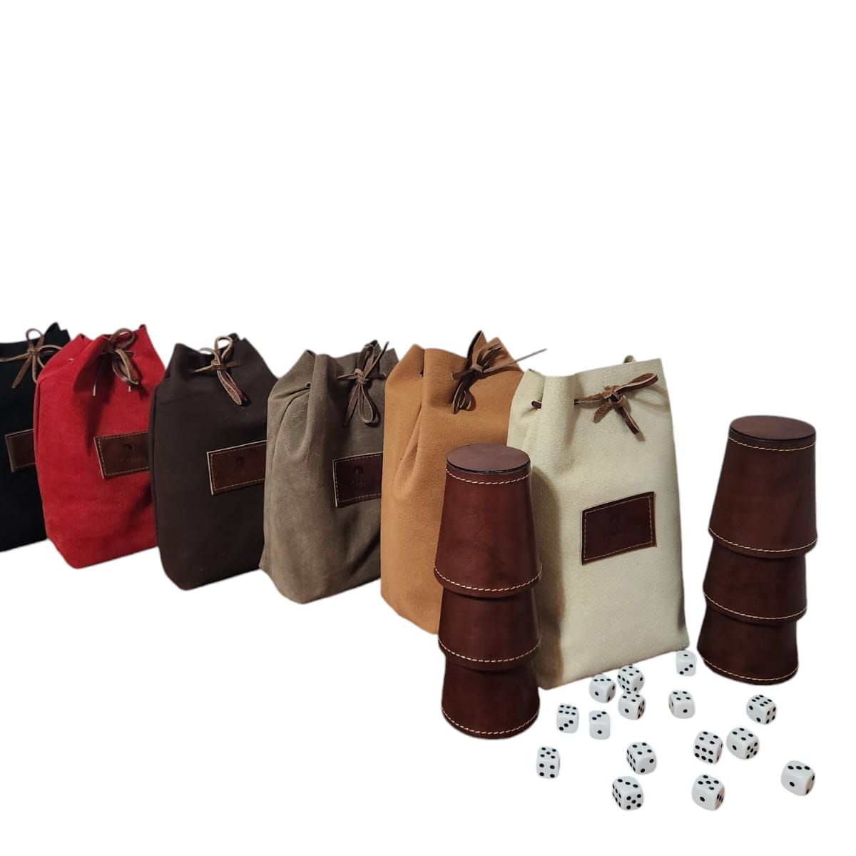 GENERICO - Set De 6 Cachos De Cuero Nogal - Juego Dudo