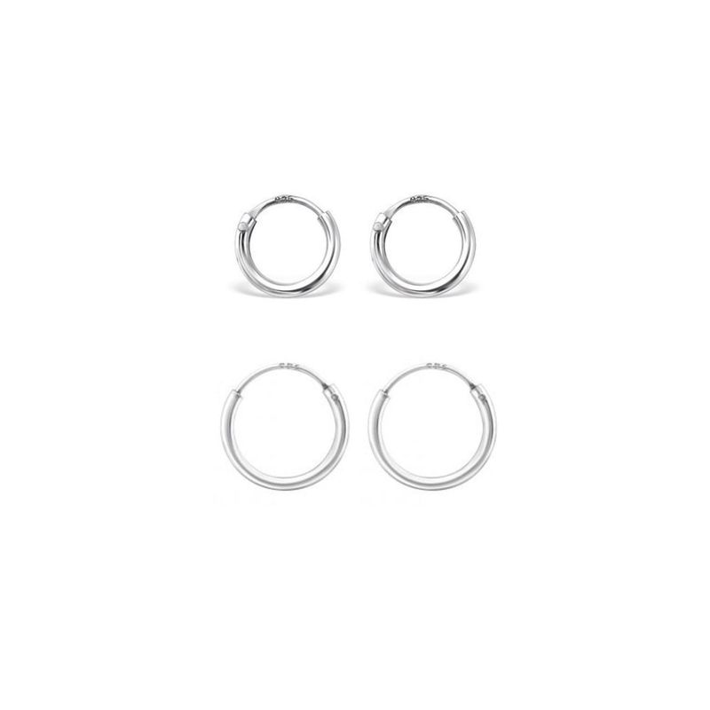ZAZU - Pack Argollas Básicas Chicas Plata