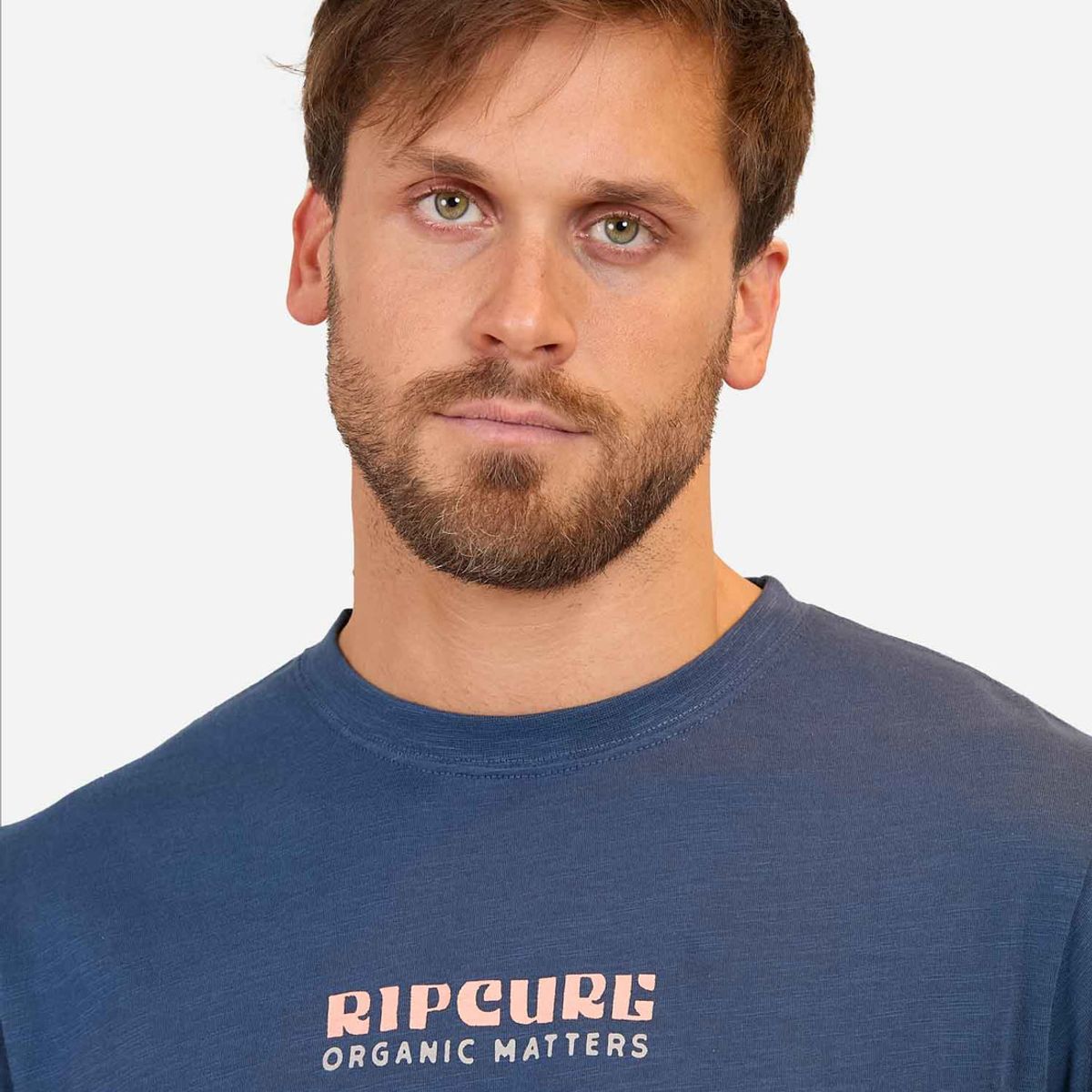 RIP CURL - Polera M/C  Oahu Logo Organic Azul Hombre Rip Curl