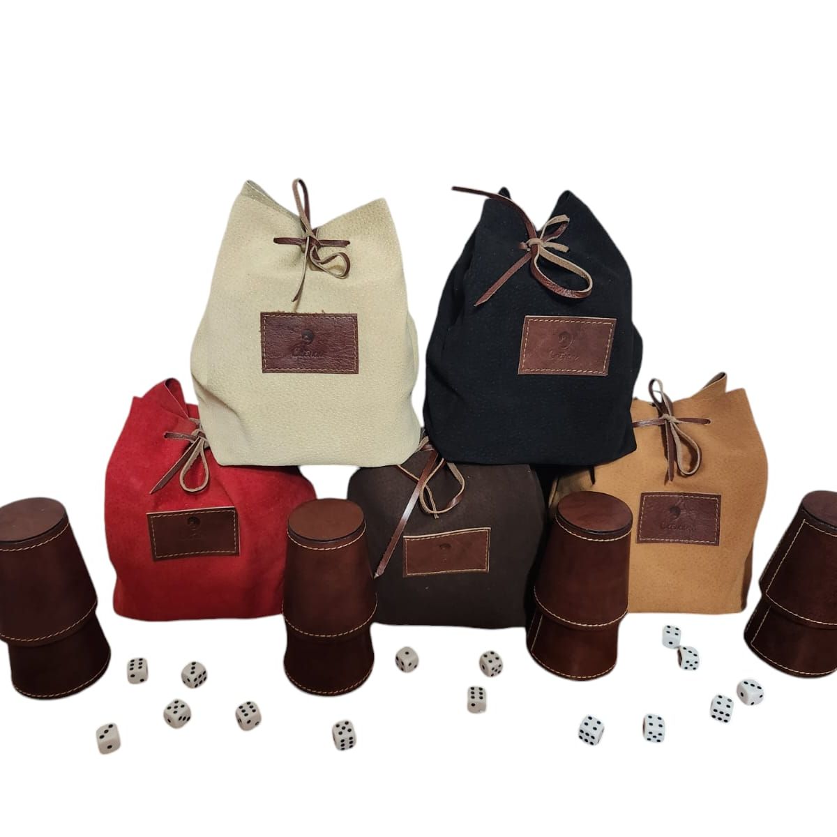 GENERICO - Set De 8 Cachos De Cuero Nogal - Juego Dudo