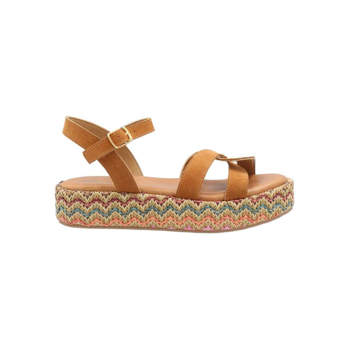 ROCKFORD - Sandalia Cuero Mujer Clavel Multicolor ROCKFORD