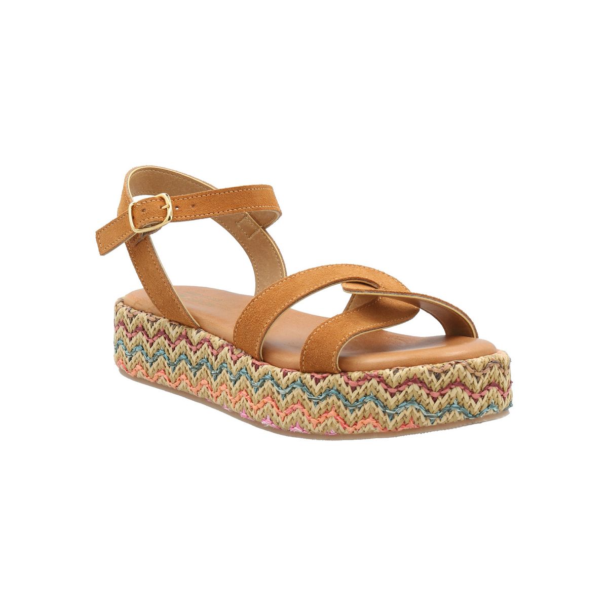 ROCKFORD - Sandalia Cuero Mujer Clavel Multicolor ROCKFORD