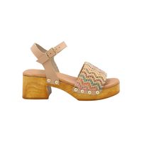 Sandalia Cuero Mujer Geranio Multicolor