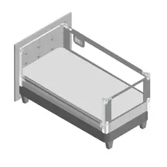 BEBE SURE - Set 3 barandas para cama 1.5 105x190x190 cm colchón alto