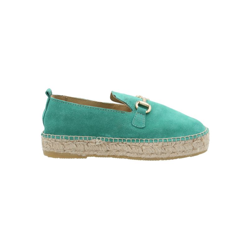 ROCKFORD - Alpargata Cuero Mujer Areca Verde ROCKFORD