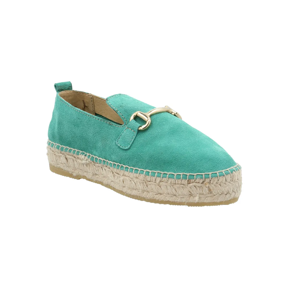 ROCKFORD - Alpargata Cuero Mujer Areca Verde ROCKFORD