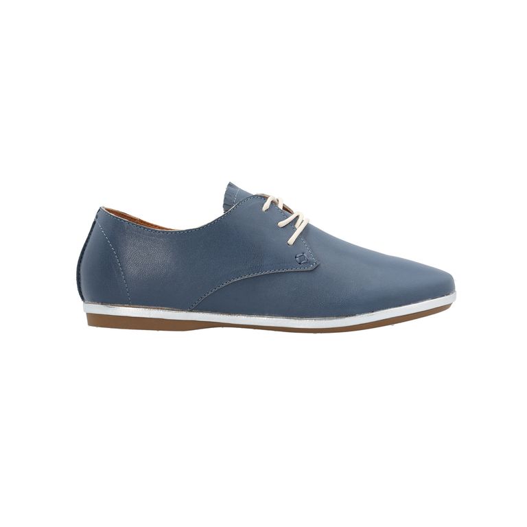 Zapato Cuero Mujer Patmos Azul