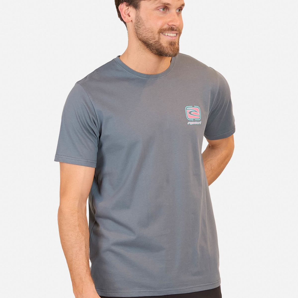 RIP CURL - Polera M/C New World Ocean Tech Tee Gris Hombre Rip Curl