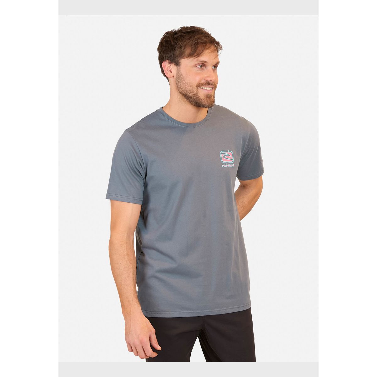 RIP CURL - Polera M/C New World Ocean Tech Tee Gris Hombre Rip Curl