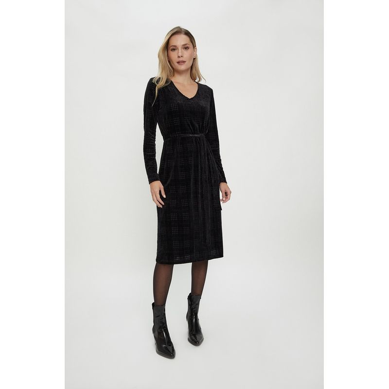 MA GRIFFE - Vestido Largo Negro Mujer Magriffe
