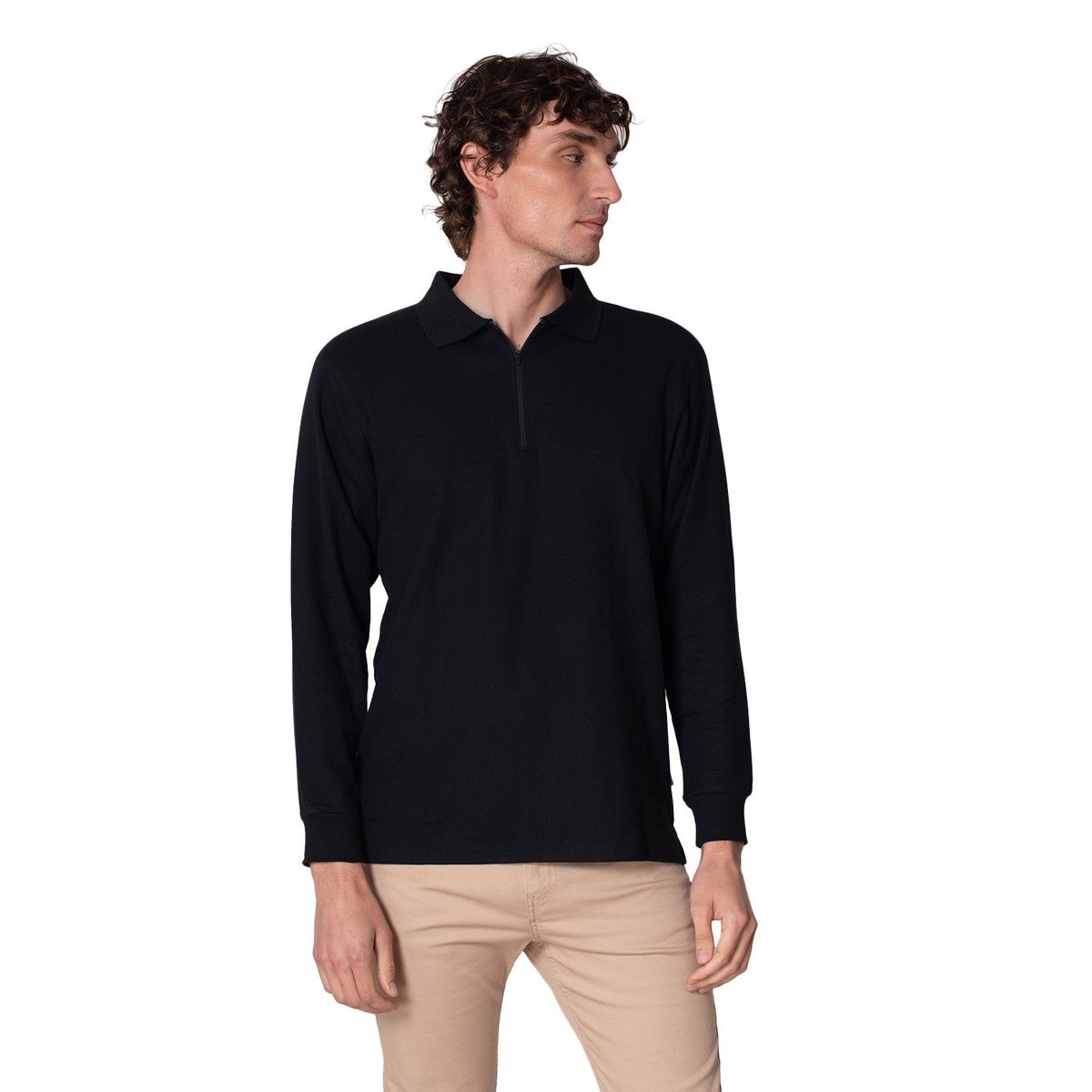 INDUSBORD - Polera Piqué Hombre Premium Ml Con Cierre Indusbord® Uv+pro