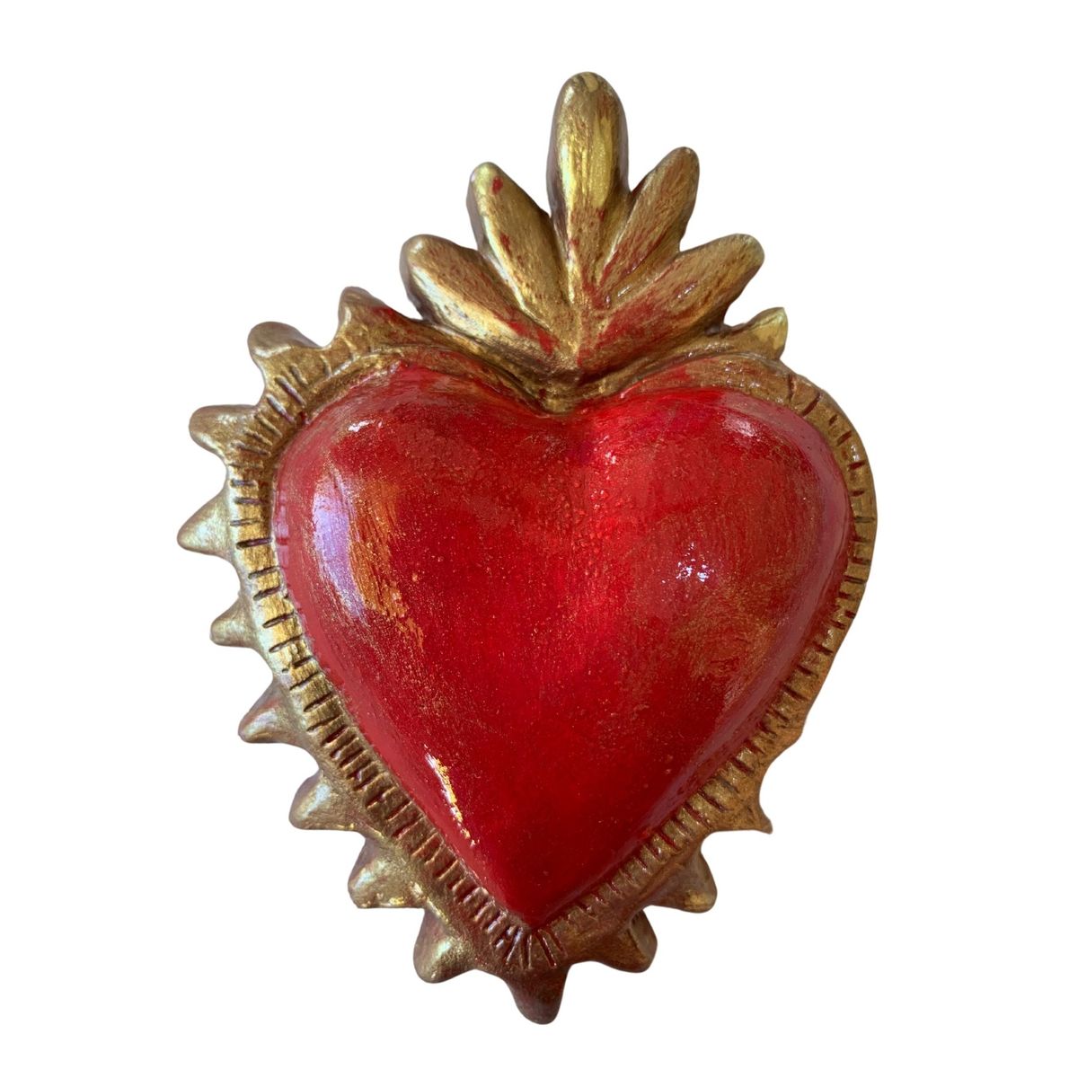 GENERICO - CORAZON RAYOS ROJO DORADO