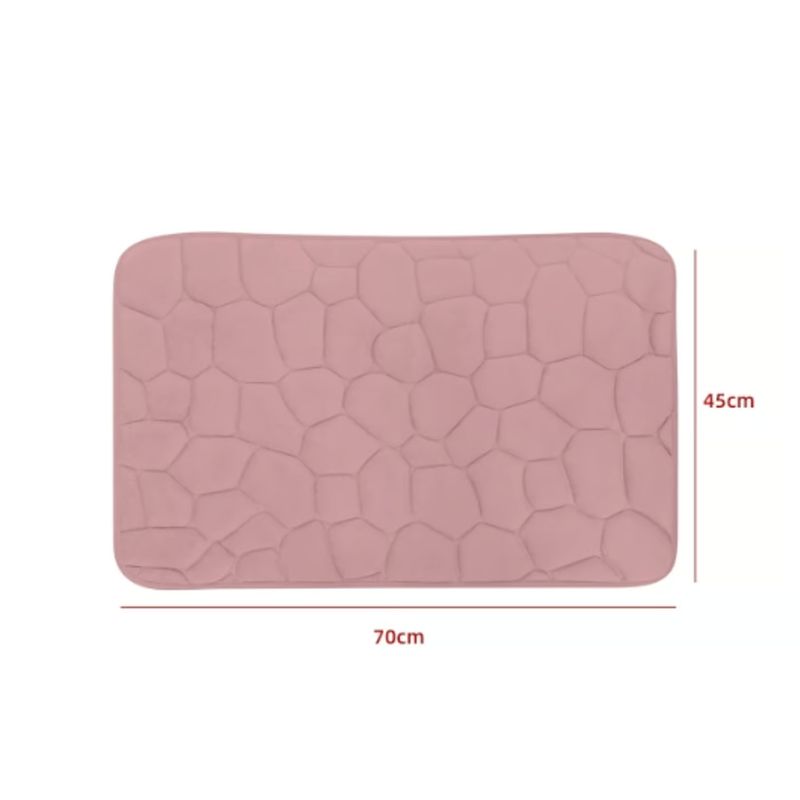 GENERICO - Alfombra De Baño Diseño Piedra Color Rosa 45X70CM