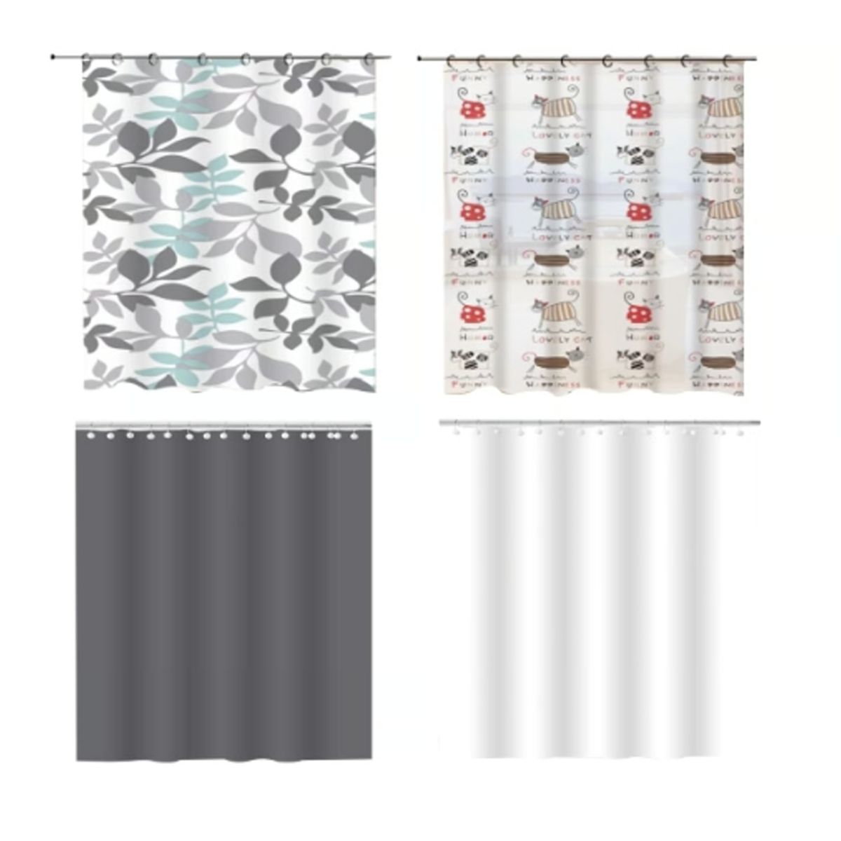 GENERICO - Cortina De Ducha Plastica Con Diseño 180X200CM