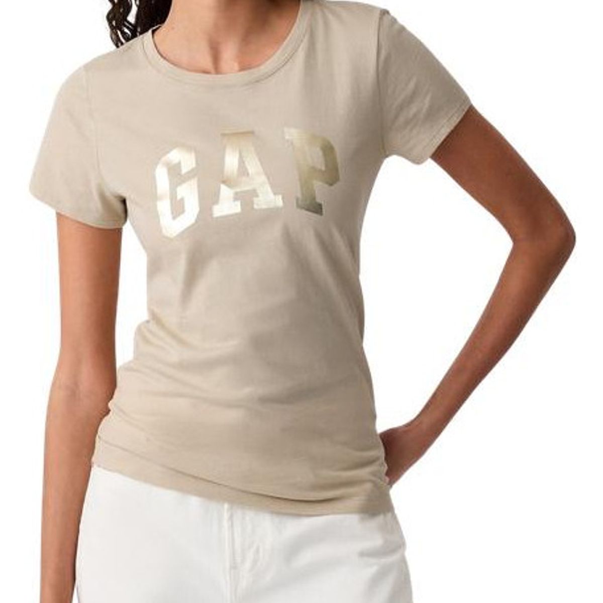GAP - Polera Logo Brillante Manga Corta Beige GAP