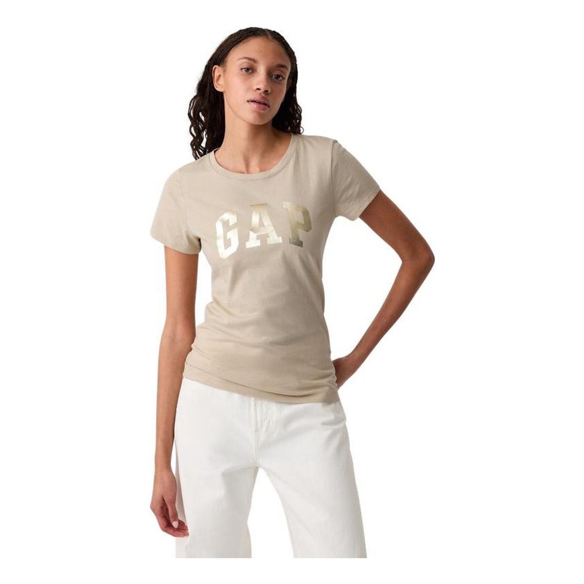 GAP - Polera Logo Brillante Manga Corta Beige GAP