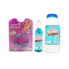 MASCOKITS - Kit Gato Collar Anti Pulgas Colonia Shampoo Coco Vainilla