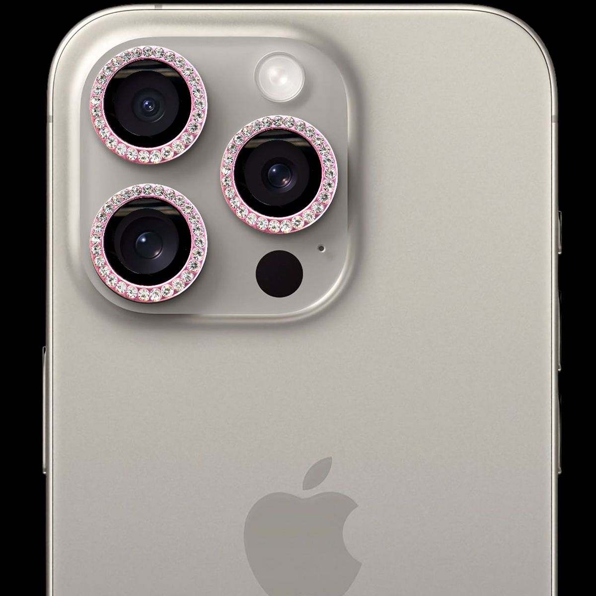 GENERICO - Protector de cámara modelo Diamantes para iPhone 15-15plus Rosa