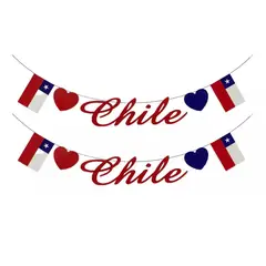 GENERICO - X2 Guirnalda Chilena Banderin Decoracion Fiestas Patrias 5m