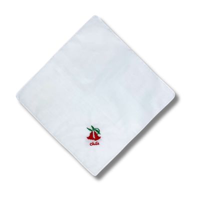 Imagen 2 del producto Pack 3 Pañuelos Blancos Copihue Bordado Baile Cueca 36x36 cm