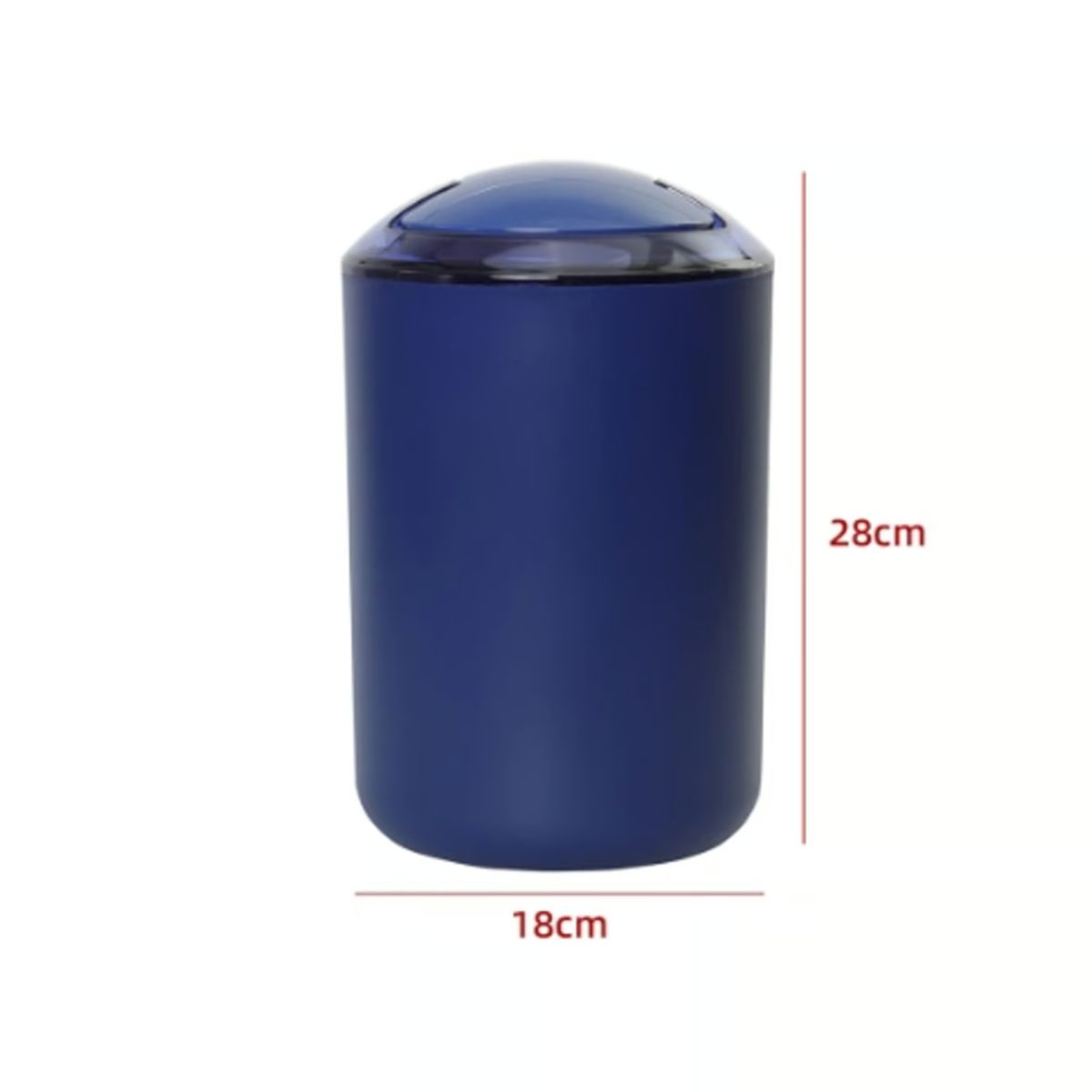 GENERICO - Papelero Plastico Tapa Guiratoria Azul Oscuro 28X18X18CM