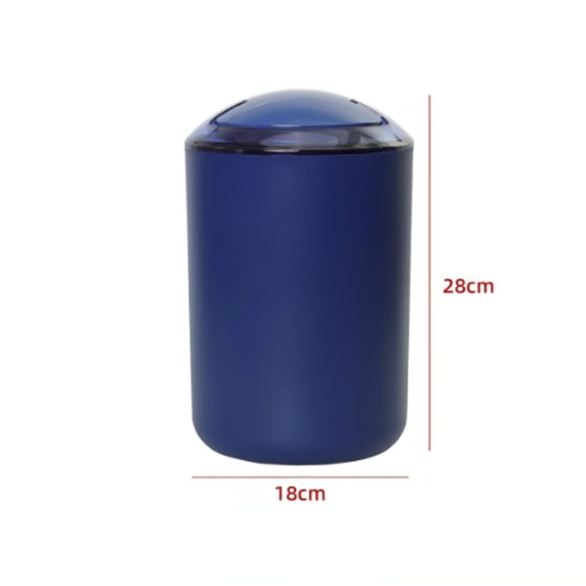 GENERICO - Papelero Plastico Tapa Guiratoria Azul Oscuro 28X18X18CM