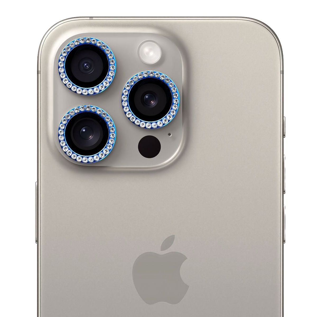 GENERICO - Protector de cámara modelo Diamantes para iPhone 15-15plus Azul