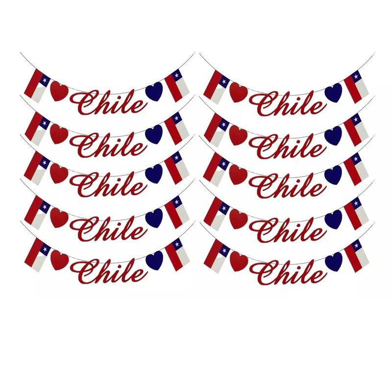 GENERICO - X10 Guirnalda Chilena Banderin Decoracion Fiestas Patrias 5m