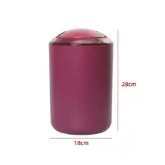 GENERICO - Papelero Plastico Tapa Guiratoria Burdeo 28X18X18CM