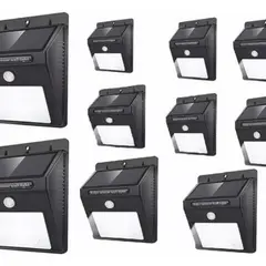 ROZENBERG SPA - 10 Pack Foco Solar 20 Led Sensor De Movimiento