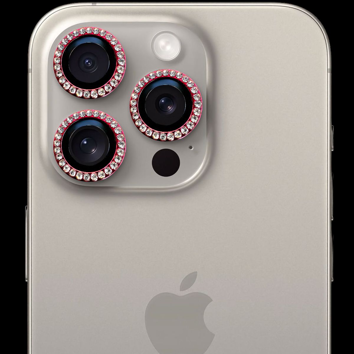 GENERICO - Protector de cámara modelo Diamantes para iPhone 12-12mini-12pro Rojo