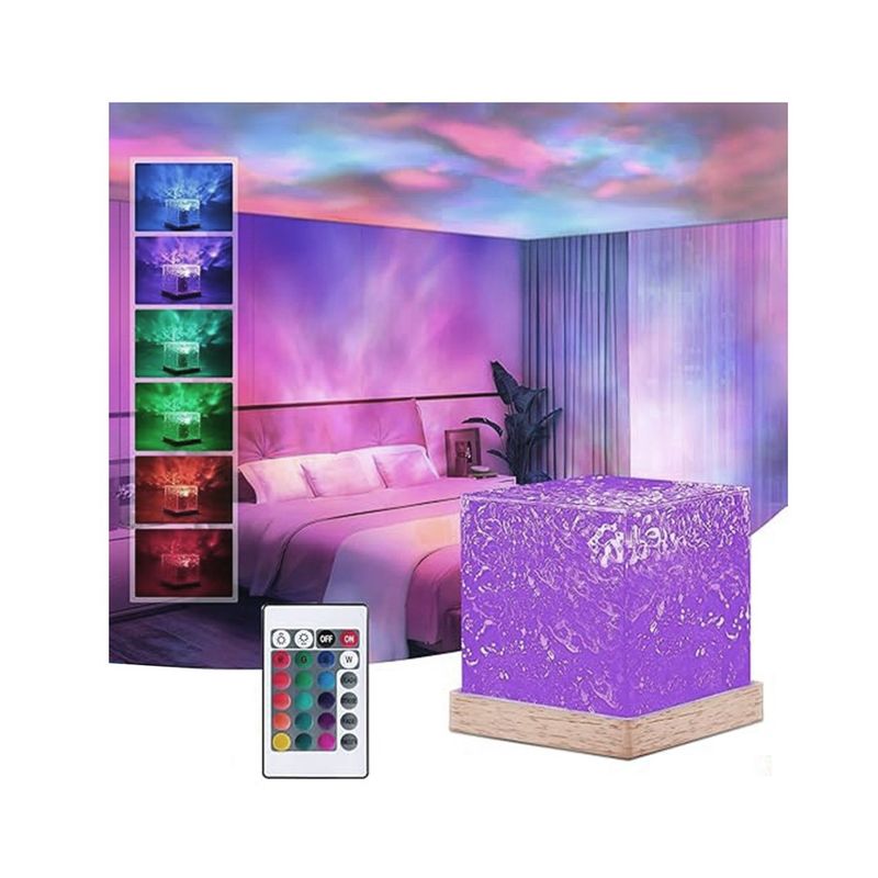 TNAKIEX - Lampara Aurora Boreal Lampara De Agua Celestial 16 Colores