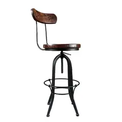 MUEBLES EL HERRERO - Taburete altura regulable madera acacia color nogal barrita