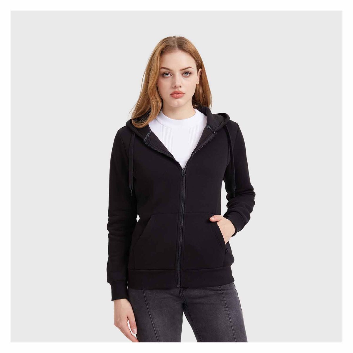 FASHION'S PARK - Polerón Mujer Hoodie Negro Fashion's Park