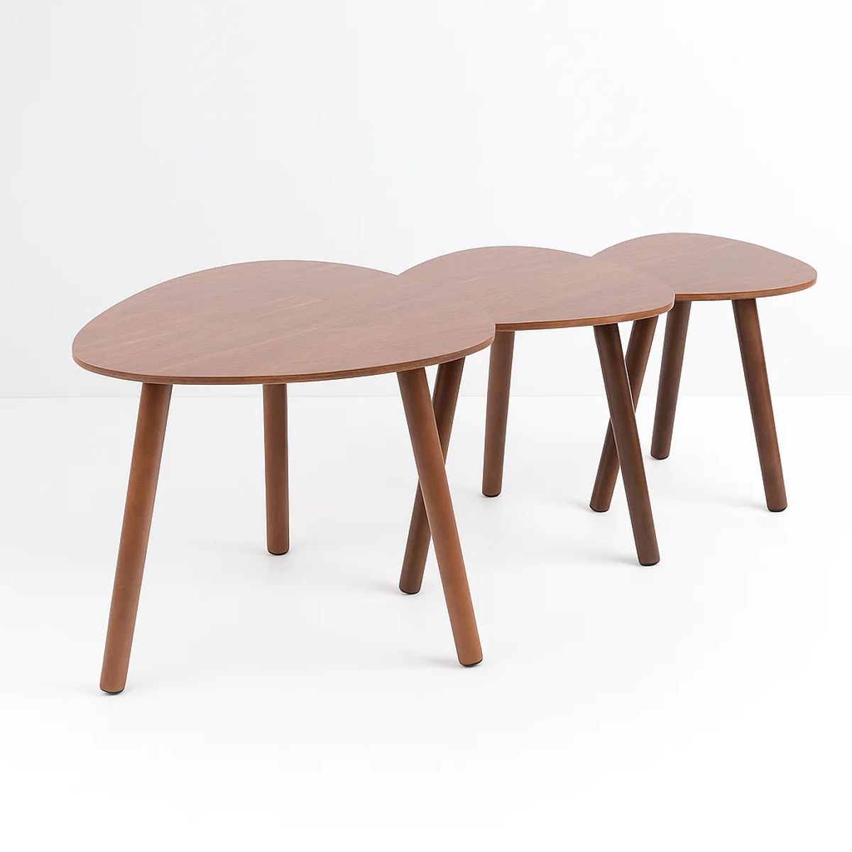 KLIK - Pack de 3 mesas de centro o laterales madera KLIK