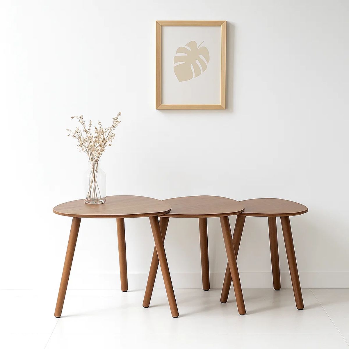 KLIK - Pack de 3 mesas de centro o laterales madera KLIK