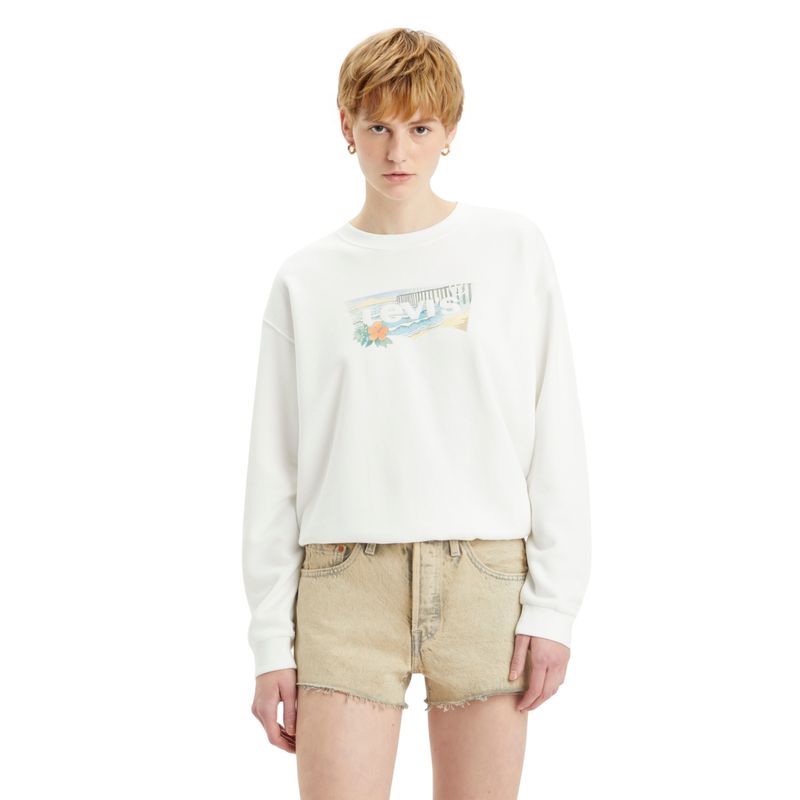 LEVIS - Polerón Mujer Regular Fit Blanco Levis