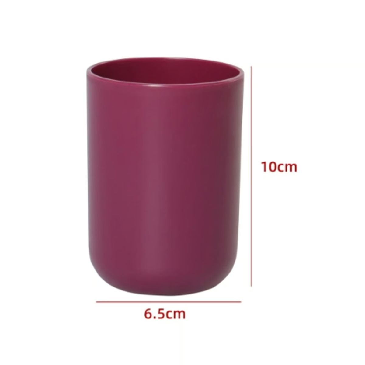 GENERICO - Vaso De Baño Cilindro Color Burdeo 10X65CM