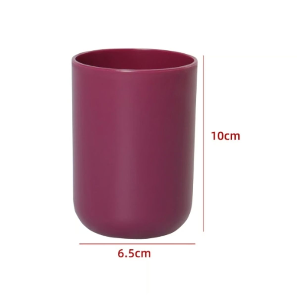 GENERICO - Vaso De Baño Cilindro Color Burdeo 10X65CM