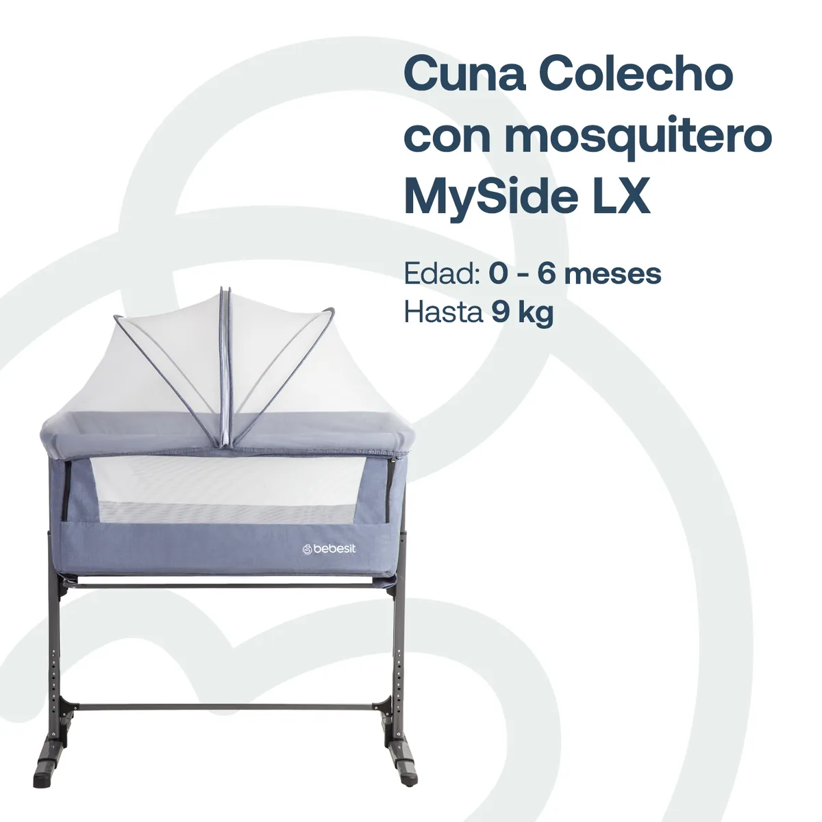 BEBESIT - Cuna Colecho con Mosquitero MySide LX Azul Bebesit