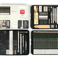 ROZENBERG SPA - Set De Dibujo Profesional Con 70 Accesorios Caja De Metal