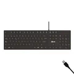 UTEK - Teclado alámbrico USB multimedia tecla Slim UT-KB750