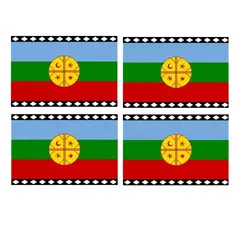 GENERICO - X4 Bandera Mapuche Chilena Bandera Chile Mediana 90x145 Tela