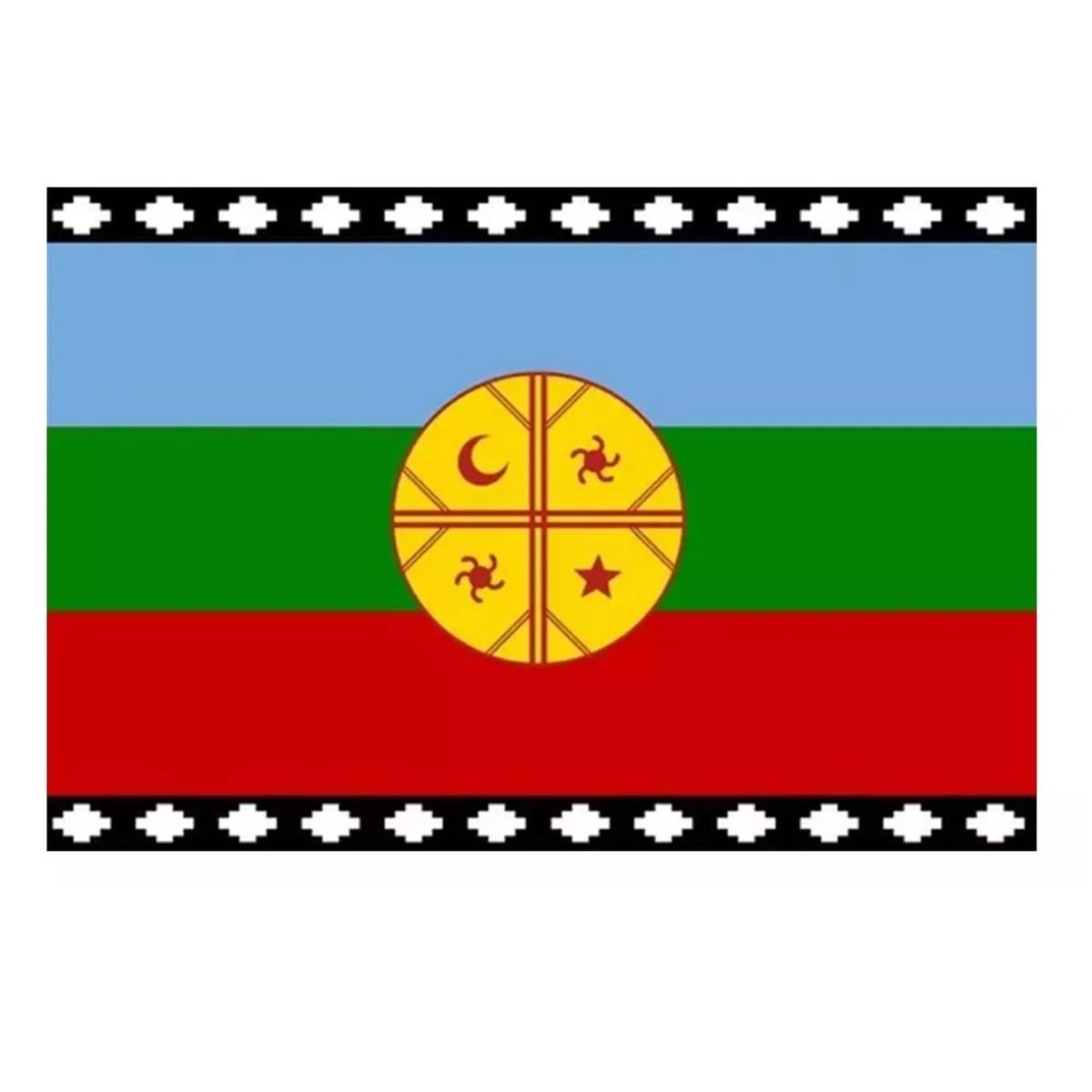 GENERICO - X4 Bandera Mapuche Chilena Bandera Chile Mediana 90x145 Tela