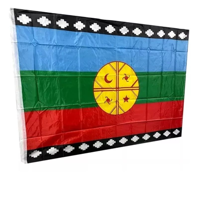 GENERICO - Bandera Mapuche Chilena Bandera De Chile Mediana 90x145 Tela