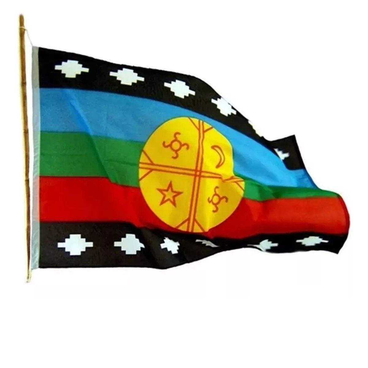 GENERICO - Bandera Mapuche Chilena Bandera De Chile Mediana 90x145 Tela