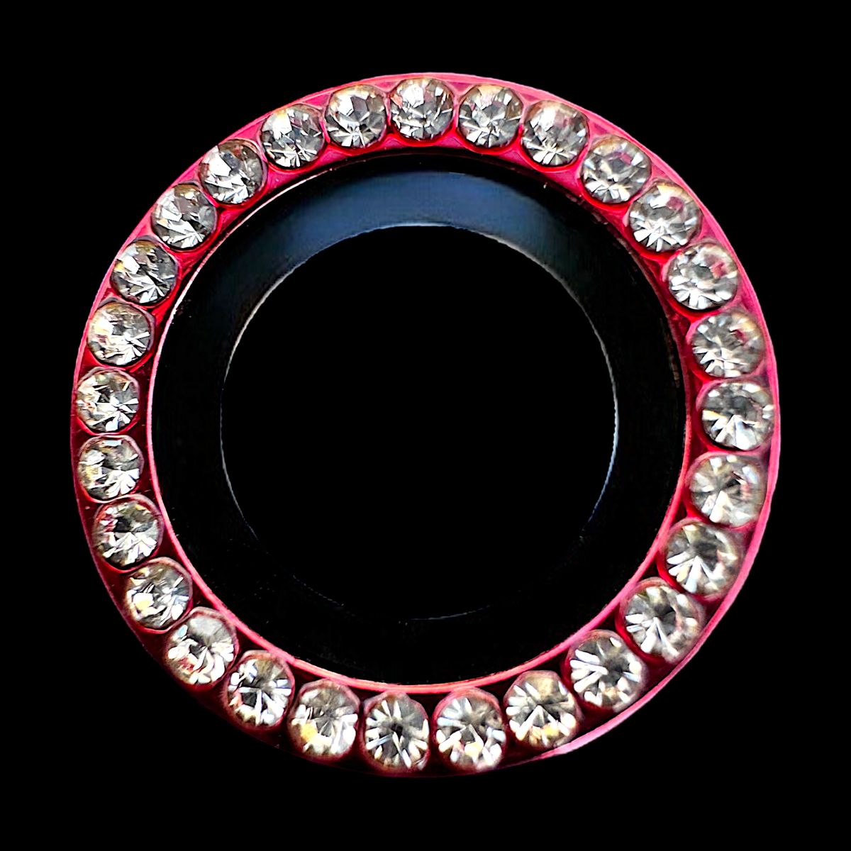 GENERICO - Protector de cámara modelo Diamantes iPhone 12promax-13mini-13 Rojo
