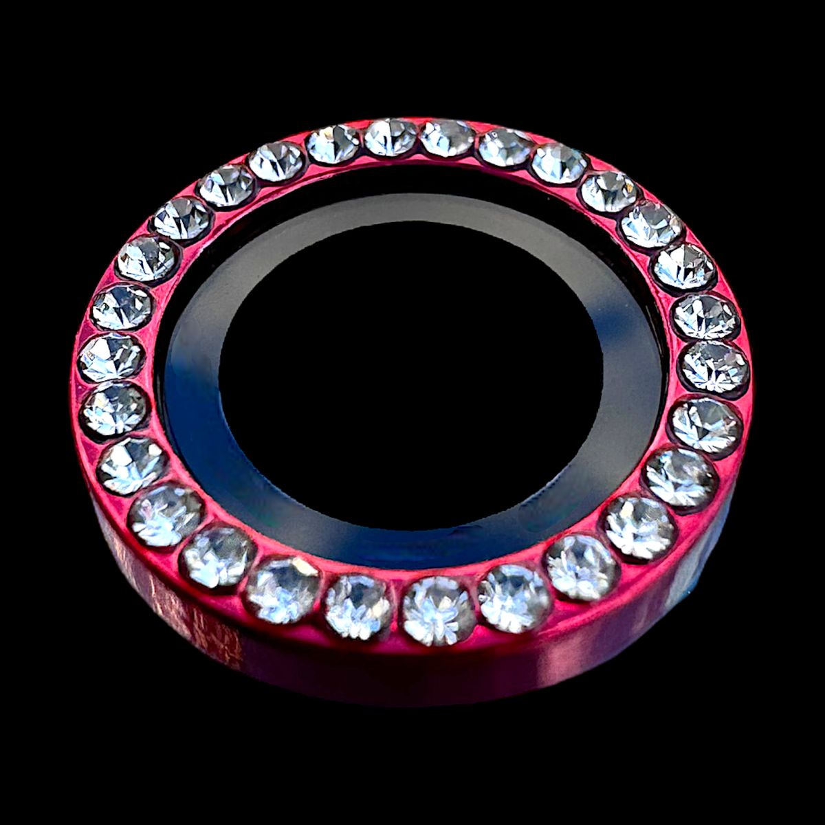 GENERICO - Protector de cámara modelo Diamantes para iPhone 15pro-15promax Rojo