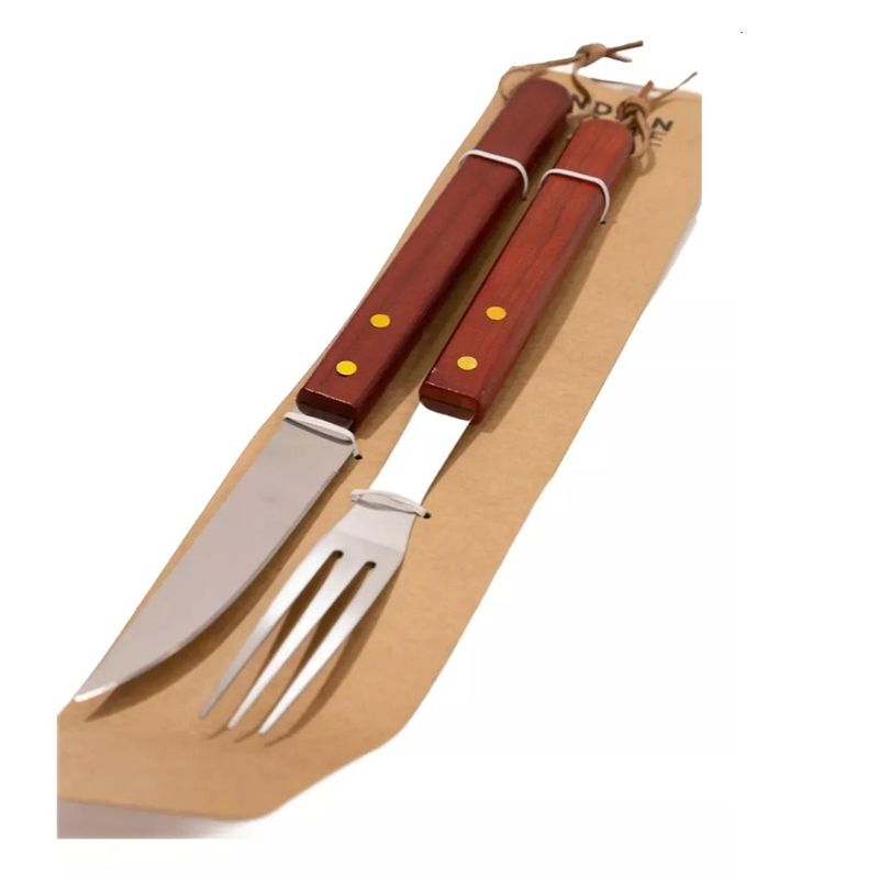 GENERICO - Set Parrillero Para Asado Cuchillo Tenedor Acero Inoxidable